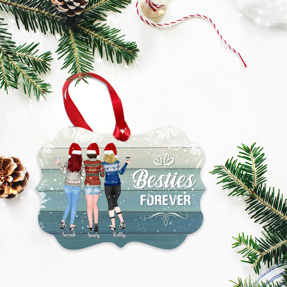 Personalized Ornament - Up to 5 Women - Besties Forever - Ornament (BG4)_2