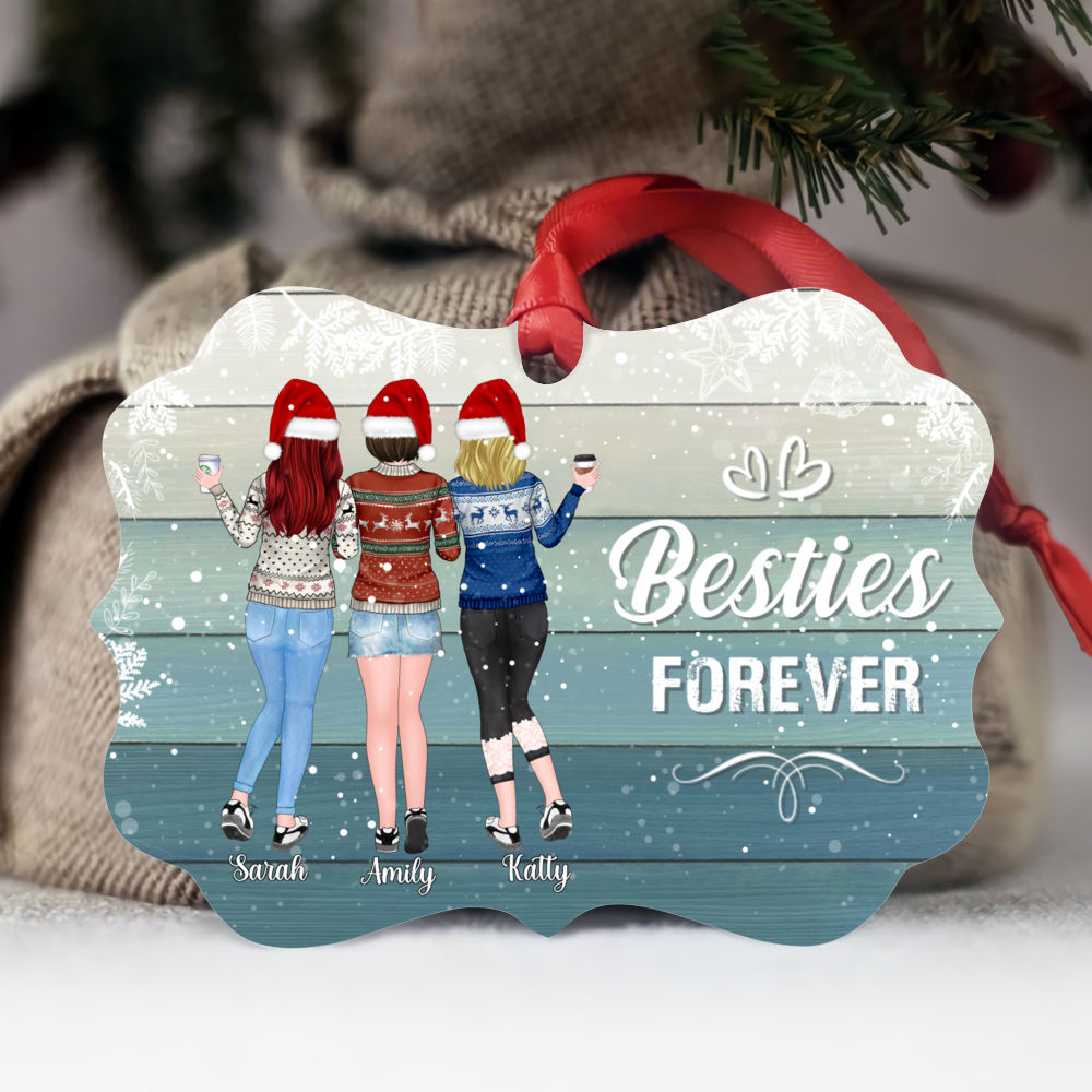 Personalized Ornament - Up to 5 Women - Besties Forever - Ornament (BG4)