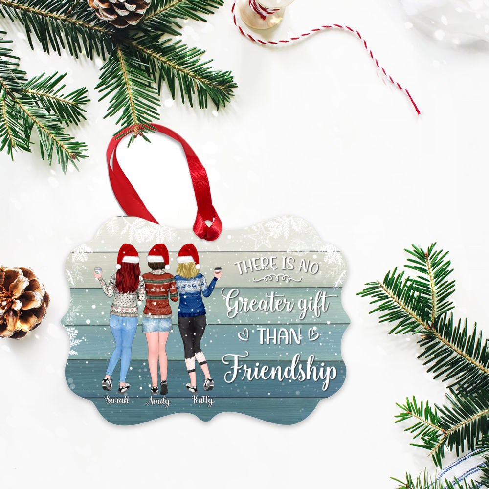 Personalized Ornament - Up to 5 Women - There is no greater gift than friendship - Ornament (BG4)_2