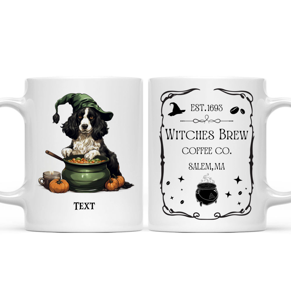 Halloween Dog Mug - Minimal English Springer Spaniel Witch Dog stirring potion Halloween Cartoon - Mug_3