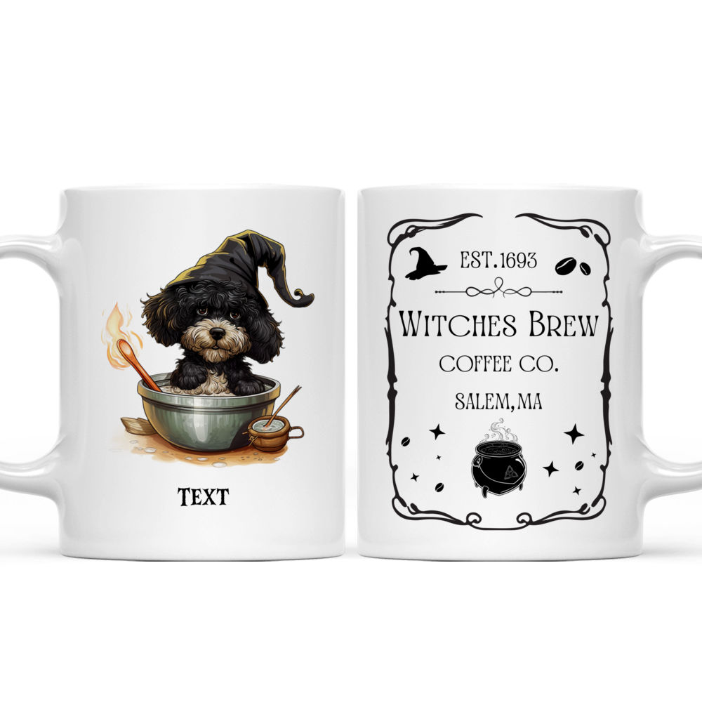 Halloween Dog Mug - Magical Cute Portuguese Water Dog Witch stirring potion Halloween Cartoon - Mug_3