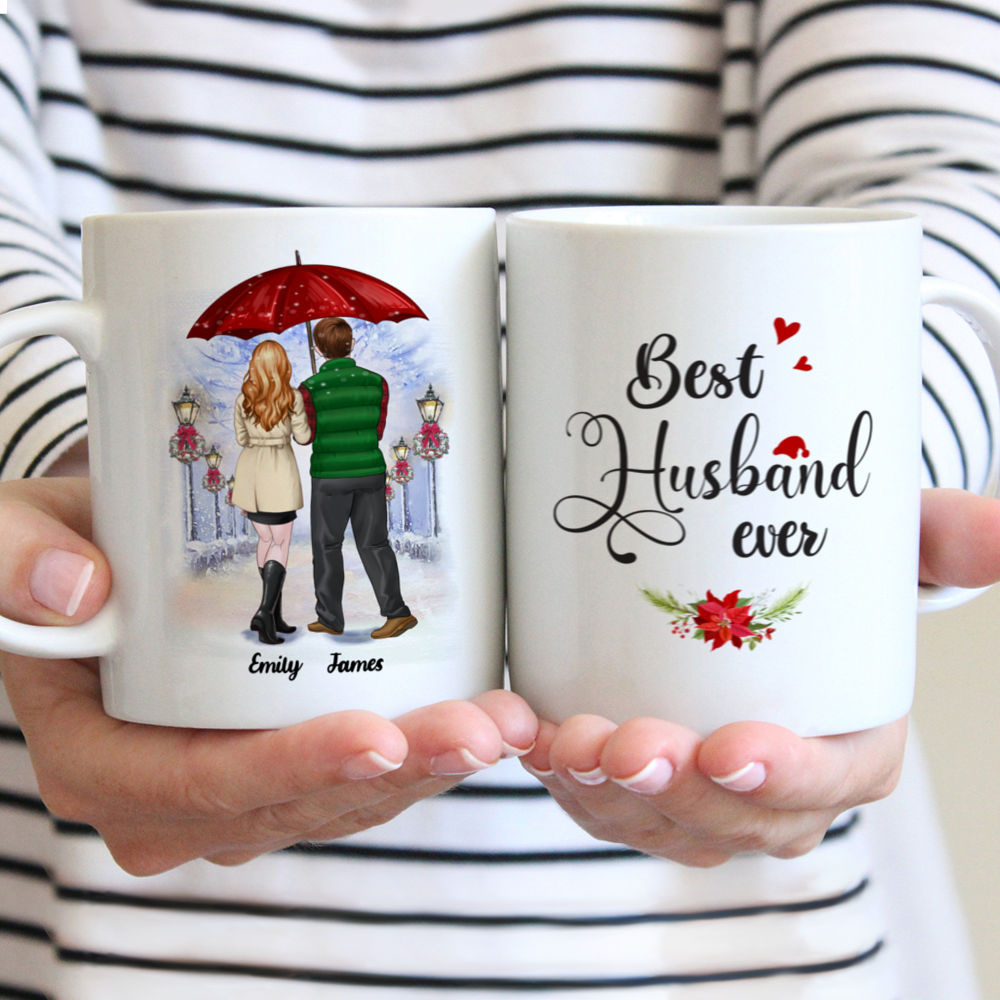 Personalized Couple Mug - Best Husband Ever (Winter Couple)