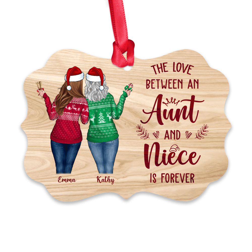 Personalized Ornament - Family Personalized Ornament - The Love Between An Auntie And Niece is Forever - Up to 5 Women_1