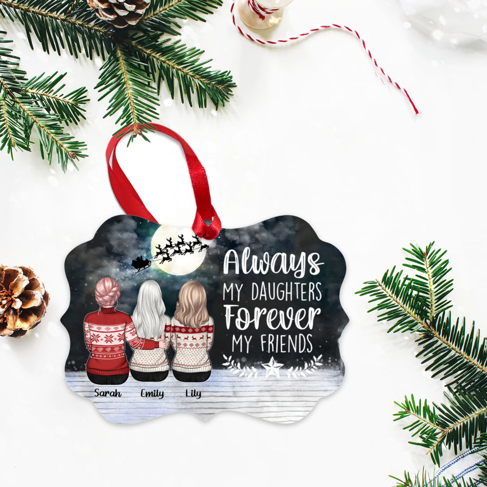 Personalized Ornament - Family Christmas - Always my daughters, forever my friends (Ornament)_2