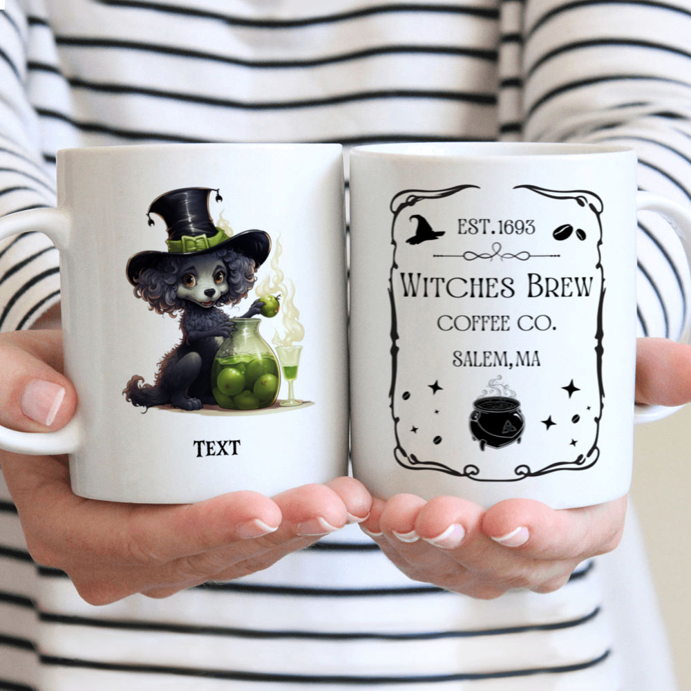 Halloween Dog Mug - Halloween Witch Poodle Dog Cartoon - Mug