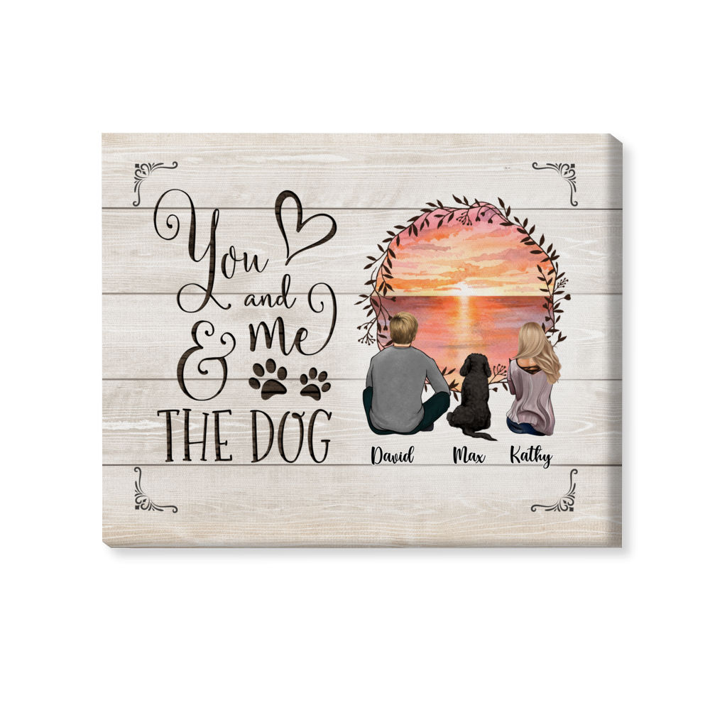 Personalized Wrapped Canvas - Custom Canvas - Dog Lovers - You And Me & The Dog (34005)_1