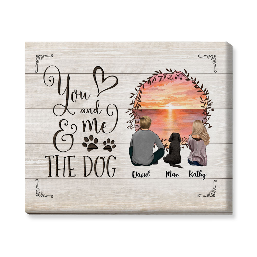 Personalized Wrapped Canvas - Personalized Canvas - You And Me & The Dog  (36444) BG10