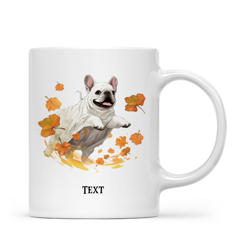 Halloween Dog Mug - Fantasy Cute Halloween Ghost Costume French Bulldog Dog Flying - Mug_2