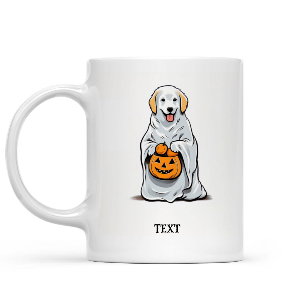 Personalized Mug - Halloween Dog Mg - Cute Golden Retriever Dog Halloween Ghost Costume Mug_1