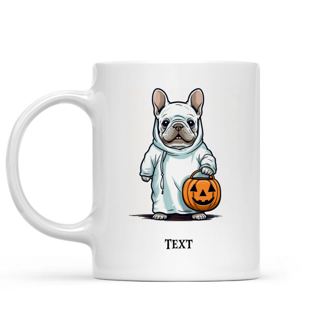 Personalized Mug - Halloween Dog Mg - Cute French Bulldog Dog Halloween Ghost Costume Mug_1