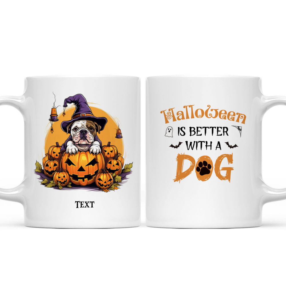 Halloween Dog Mug - Cute Bulldog Dog Witch Costume Trick or Treat Cartoon - Mug_3