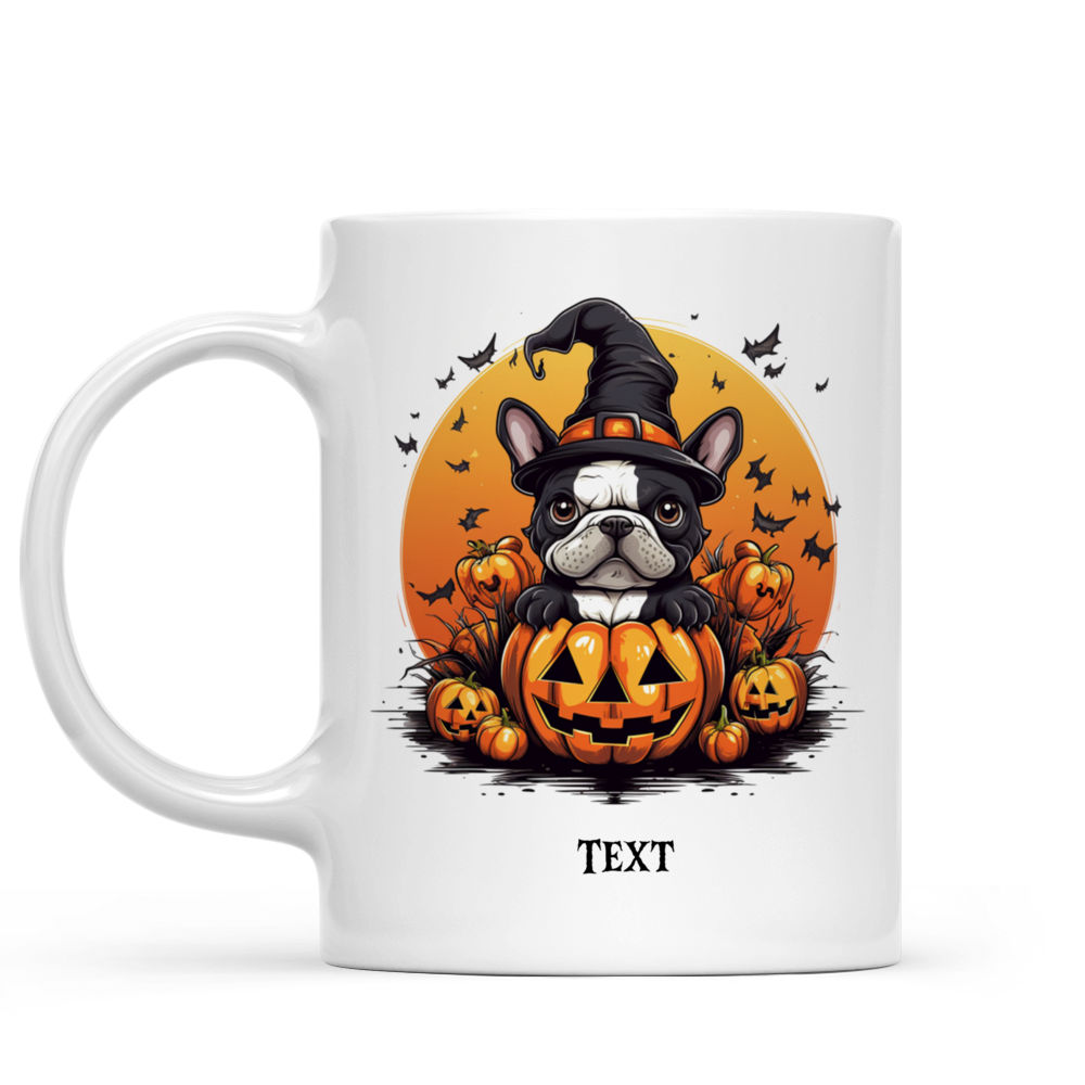 Halloween Dog Mug - Cute French Bulldog Dog Witch Costume Trick or Treat Cartoon - Mug_1