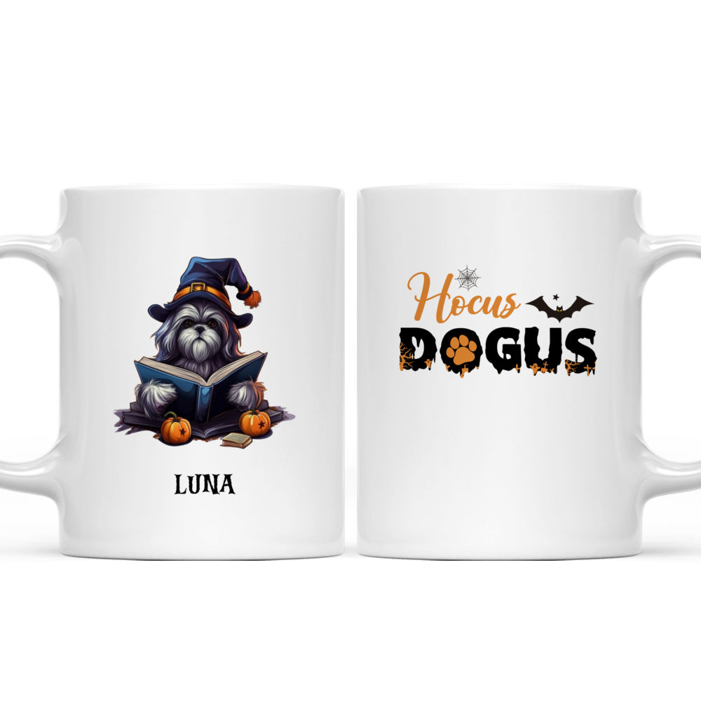 Halloween Dog Mug - Halloween Shih Tzu Dog Witch Reading Magic Books - Mug_3