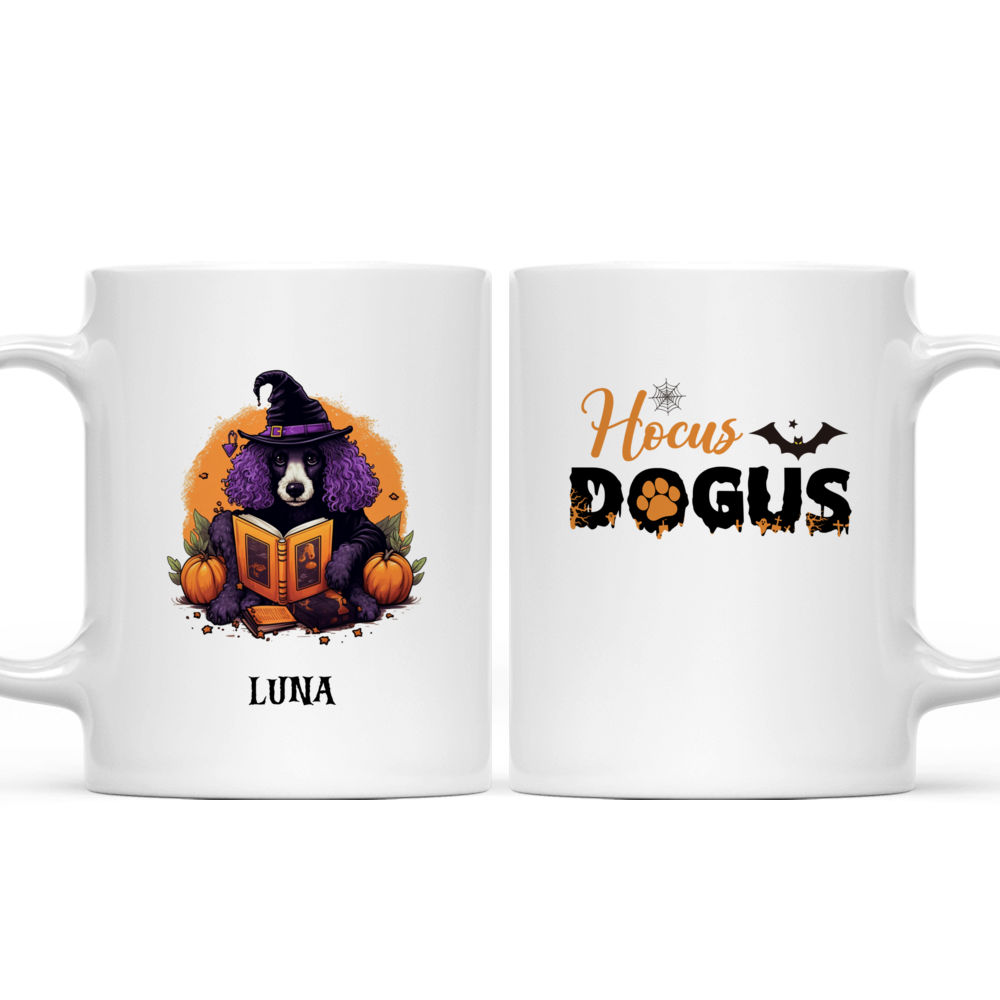 Halloween Dog Mug - Halloween Poodle Witch Dog Reading Magic Books - Mug_3