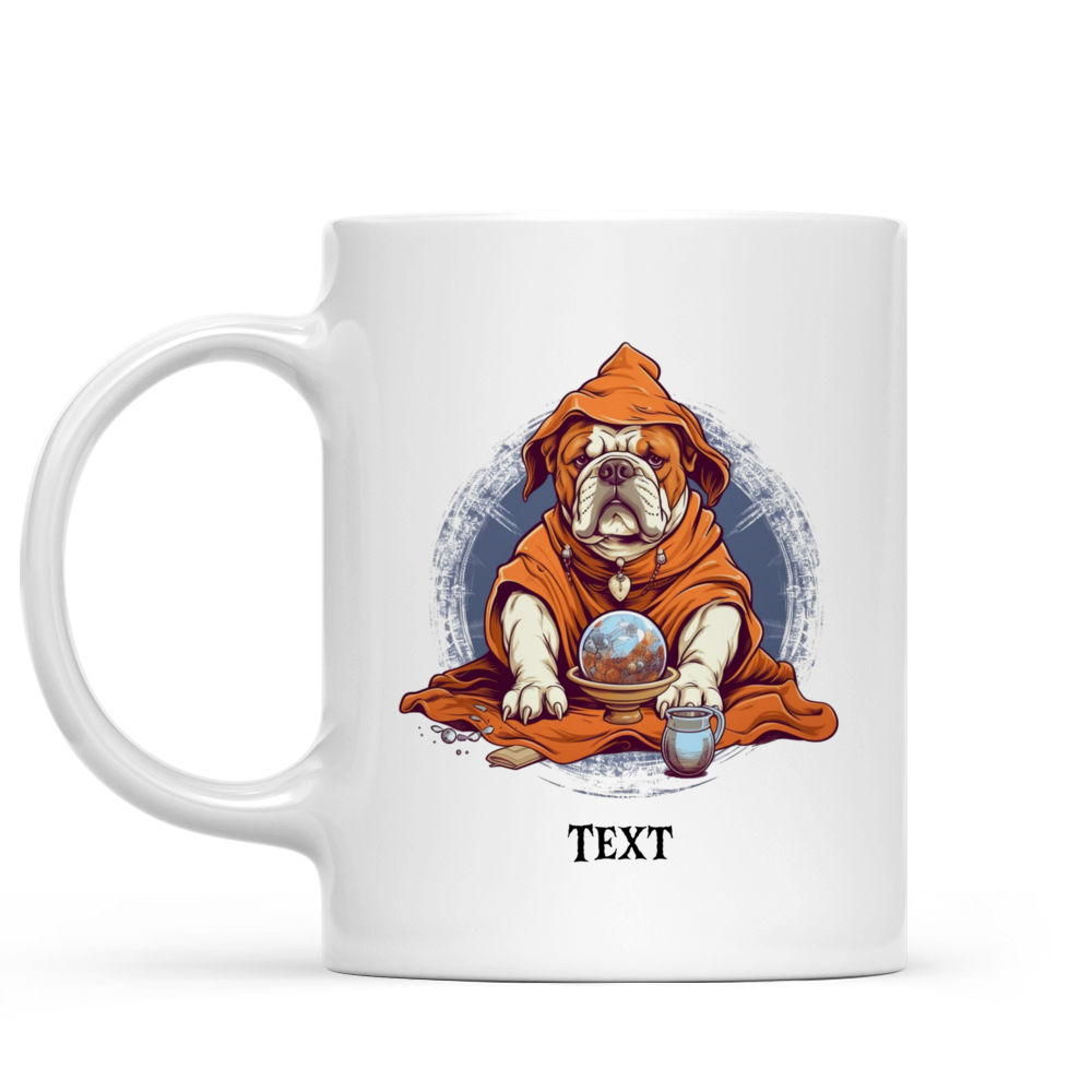 Halloween Dog Mug - Fictional Bulldog Witch Fortune Teller with Magic Crystal Ball for Halloween Dog Mug - Mug_1