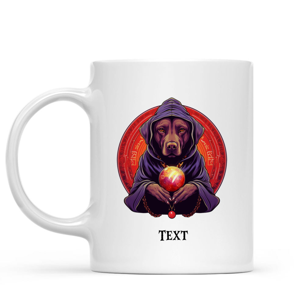 Halloween Dog Mug - Fictional Labrador Retriever dog Witch Fortune Teller with Magic Crystal Ball for Halloween Dog Mug - Mug_1