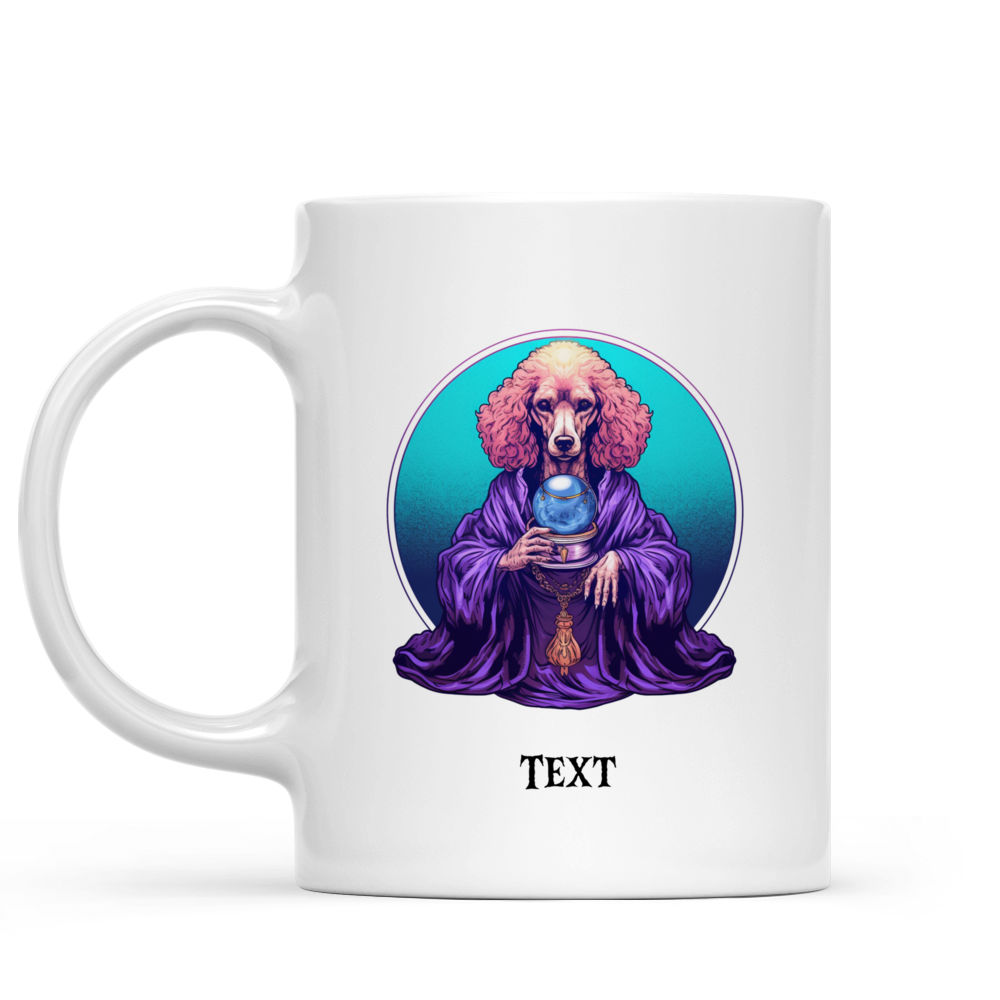 Halloween Dog Mug - Fictional Poodle Dog Witch Fortune Teller with Magic Crystal Ball for Halloween Dog Mug - Mug_1