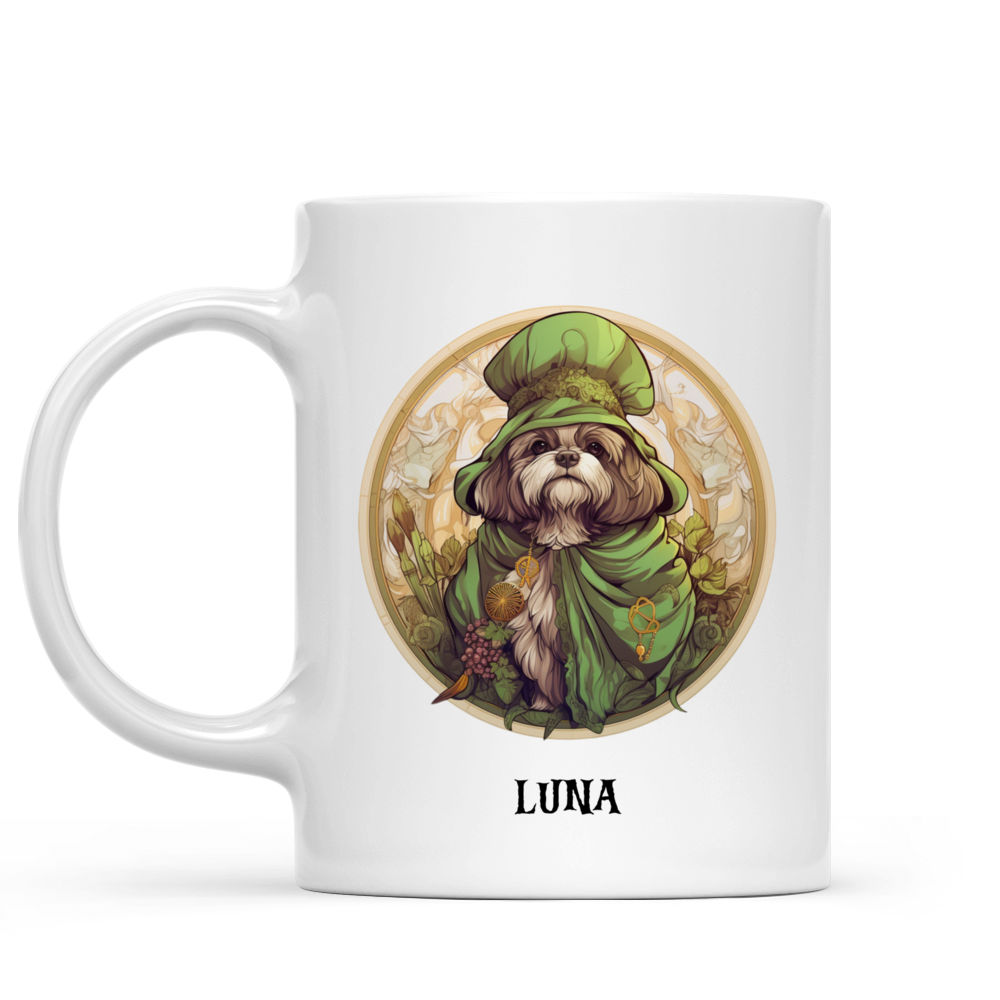 Halloween Dog Mug - Magical Shih Tzu Witch in Art Nouveau Style - Mug_1