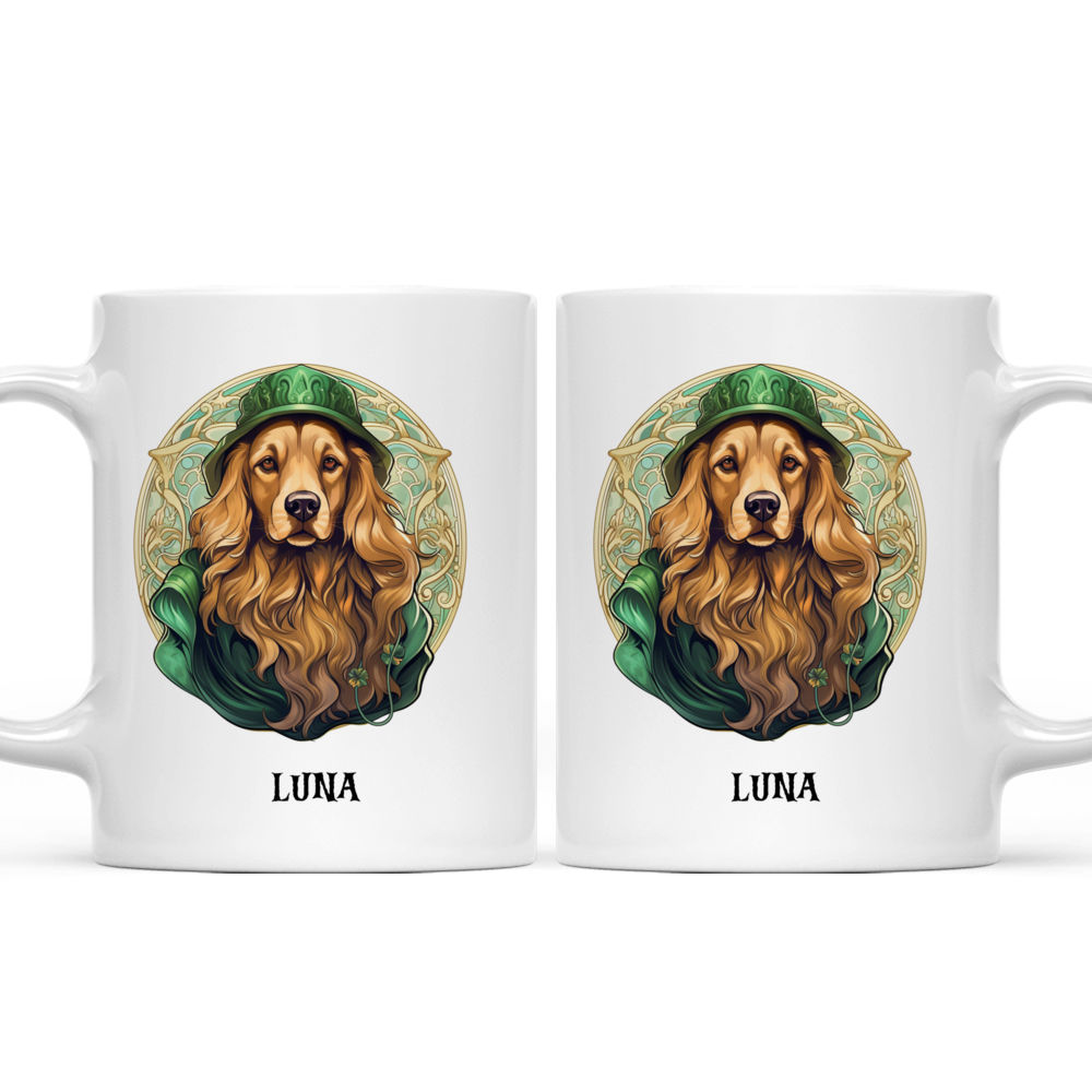 Halloween Dog Mug - Magical Golden Retriever Witch in Art Nouveau Style - Mug_3