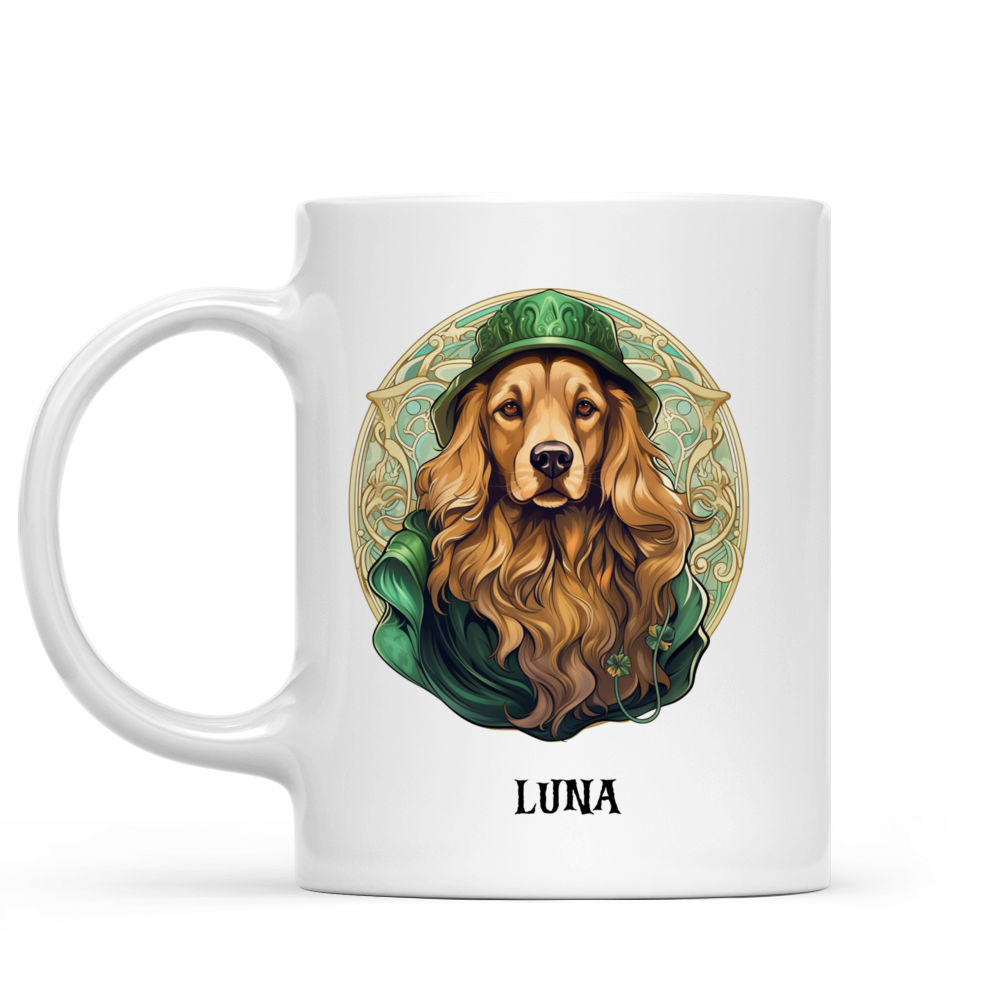 Halloween Dog Mug - Magical Golden Retriever Witch in Art Nouveau Style - Mug_1