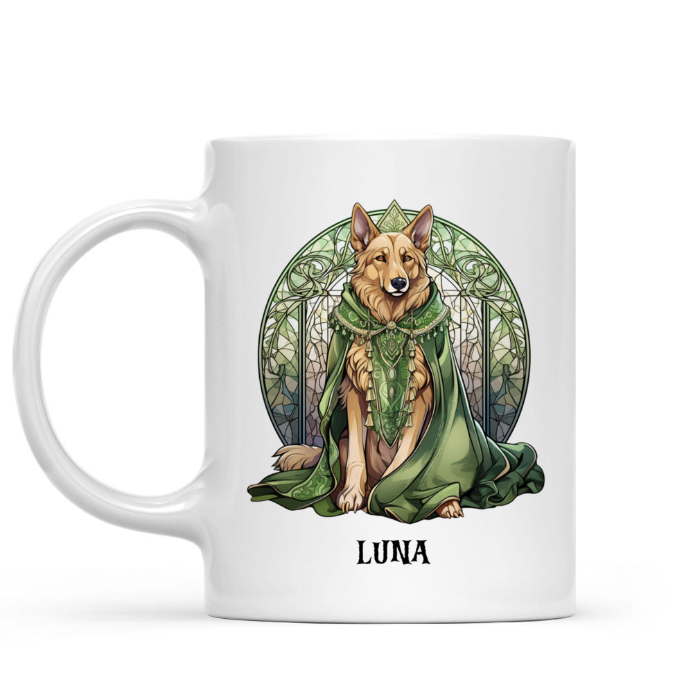 Halloween Dog Mug - Magical German Shepher Witch in Art Nouveau Style - Mug_1