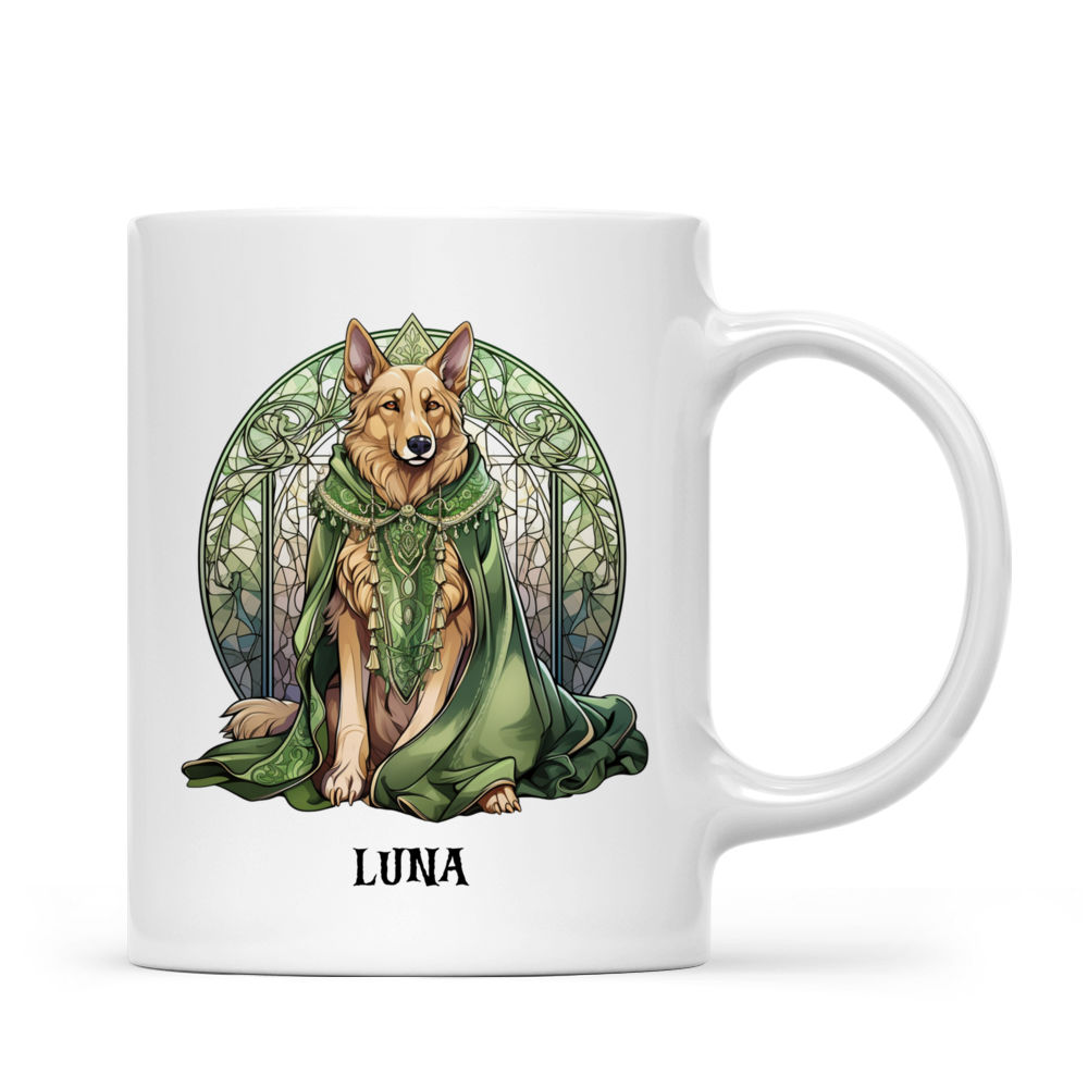 Halloween Dog Mug - Magical German Shepher Witch in Art Nouveau Style - Mug_2