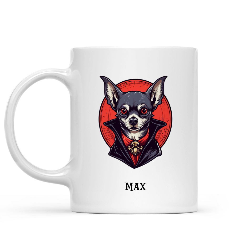 Halloween Dog Mug - Come In For A Bite - Unreal Dracula Vampire Chihuahua Dog Halloween Mug - Mug_1