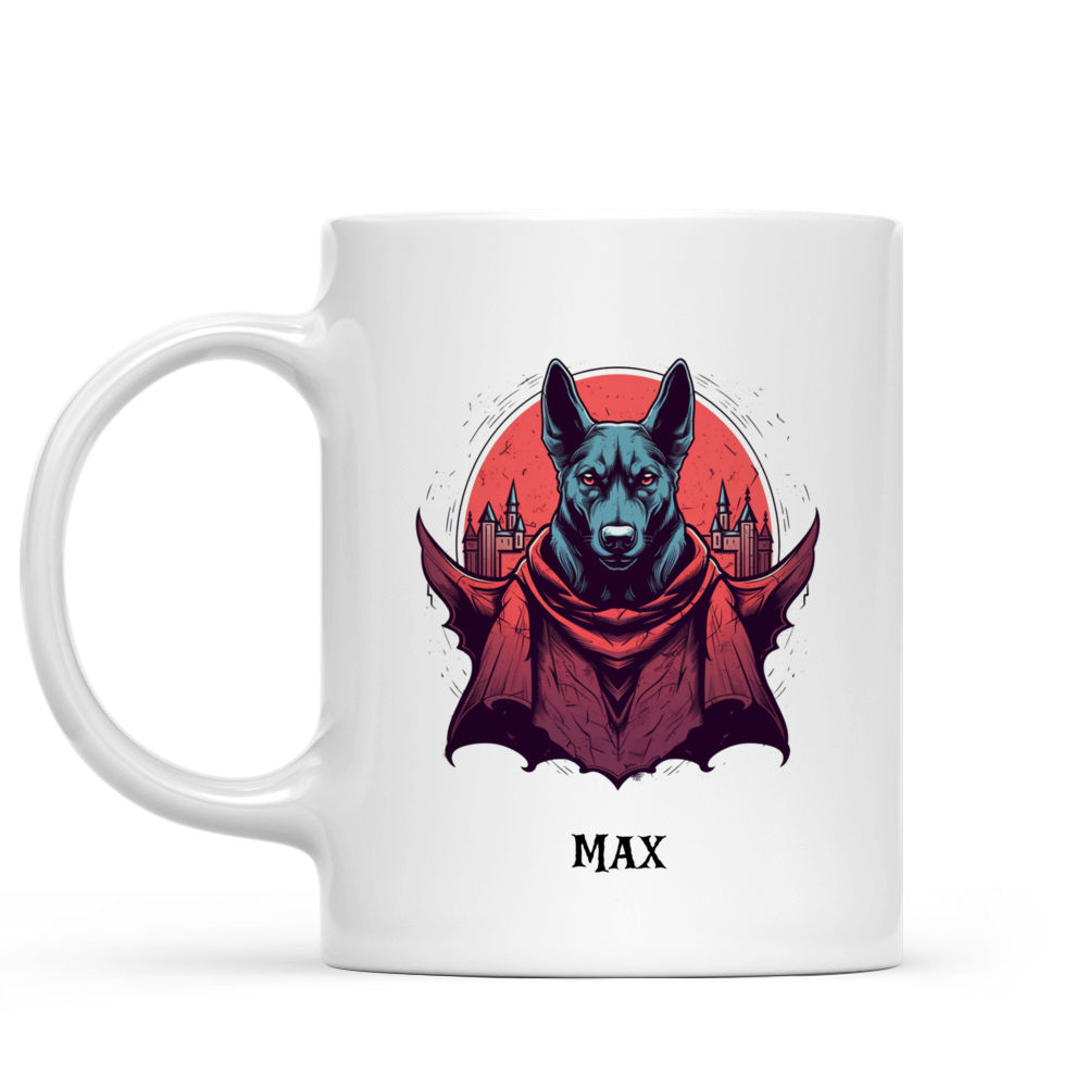 Personalized Mug - Halloween Dog Mug - Come In For A Bite - Fantasy German Shepherd Dracula Vampire Halloween Dog Mug_1