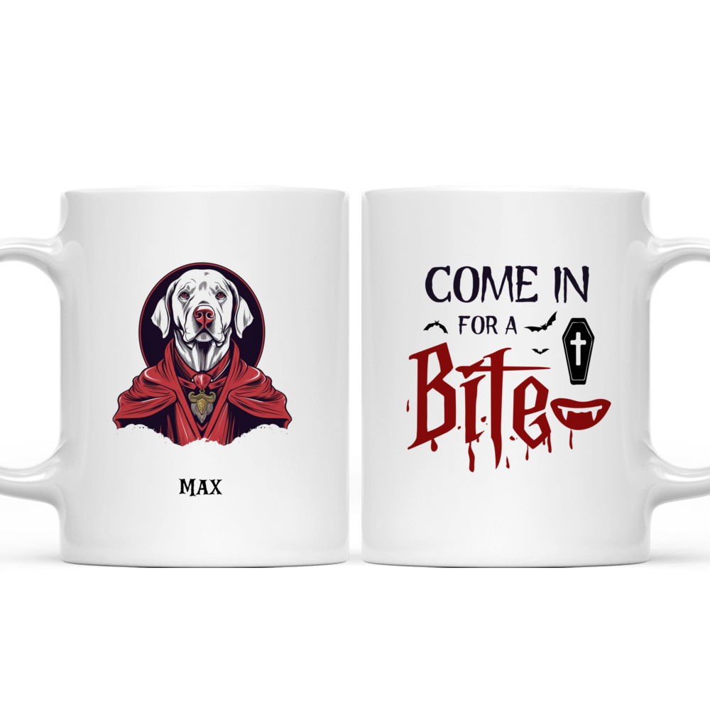 Come In For A Bite - Fantasy Labrador Retriever Dracula Vampire Halloween Dog Mug