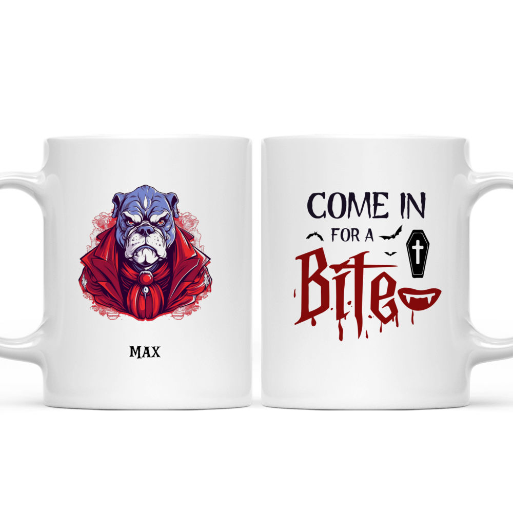 Come In For A Bite - Fantasy Bulldog Dracula Vampire Halloween Dog Mug