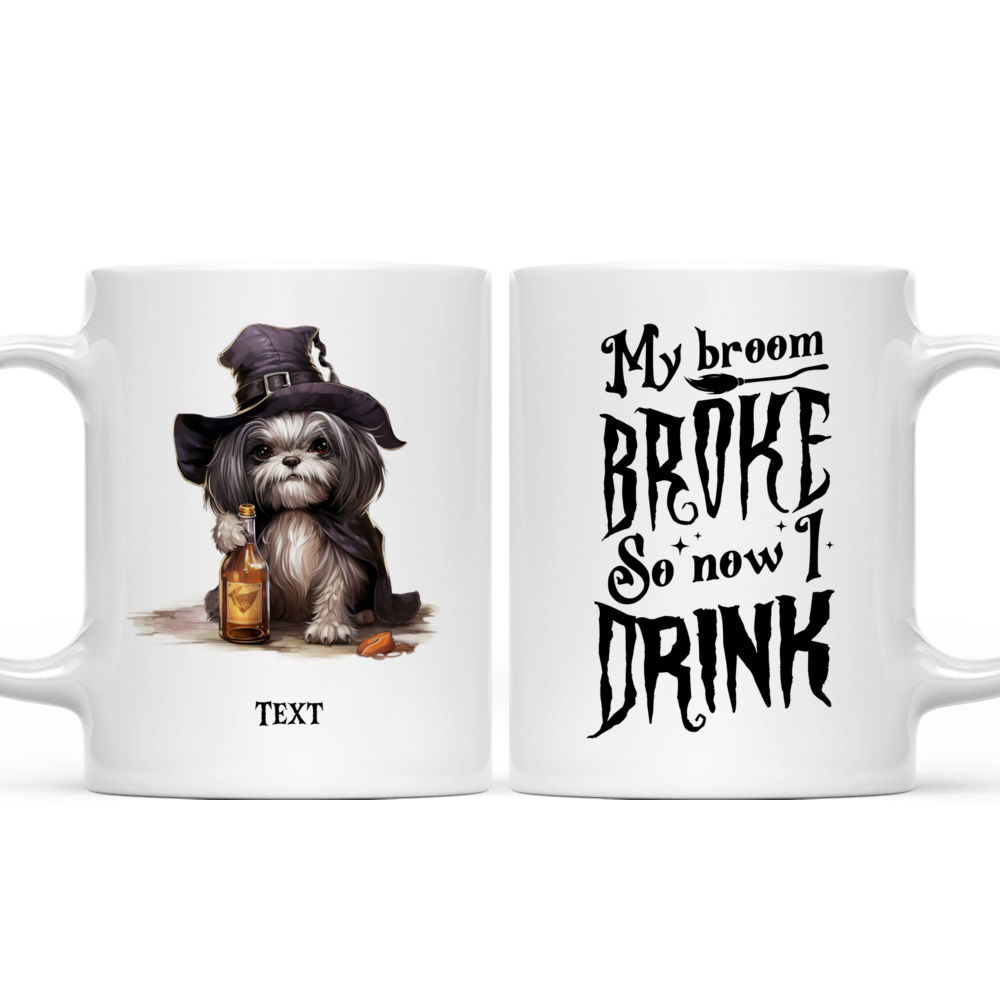 Halloween Dog Mug - Fantasy Halloween Shih Tzu Dog Mug Sassy Witch Costume Cartoon Style - Mug_3