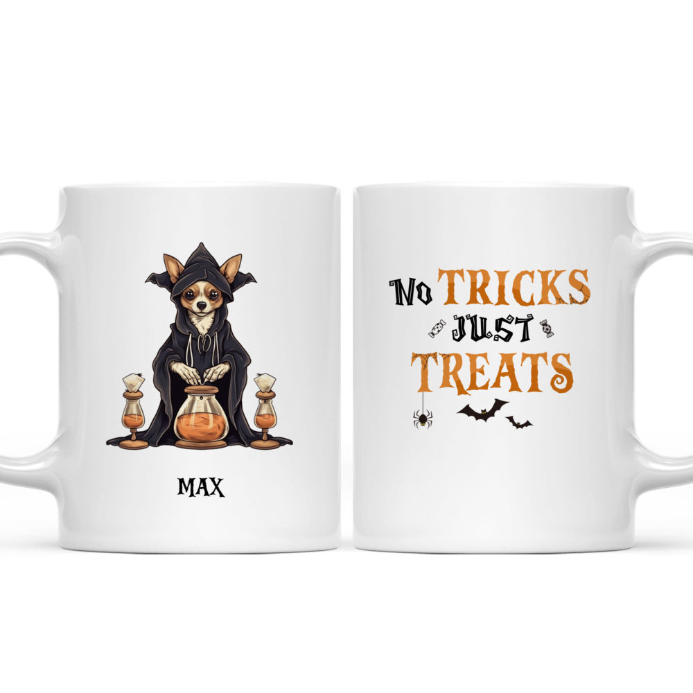 Halloween Dog Mug - Grim Reaper Chihuahua Dog Halloween Hourglass Retro Tarot Card - Mug_3