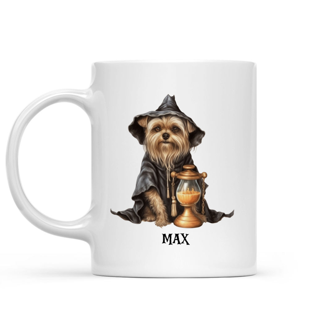 Halloween Dog Mug - Yorkshire Terrier Dog Grim Reaper Hourglass - Mug_1