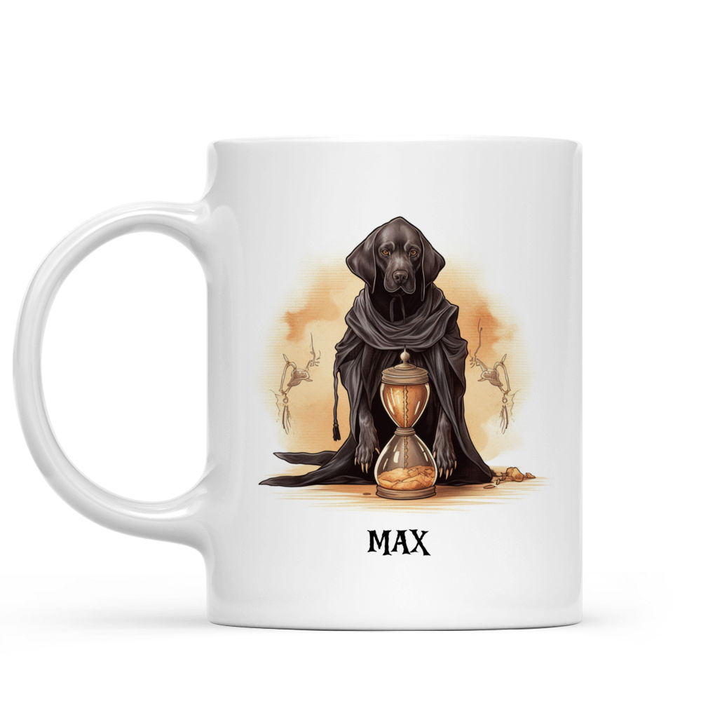 Halloween Dog Mug - Labrador Retriever Grim Reaper Dog with Hourglass - Mug_1