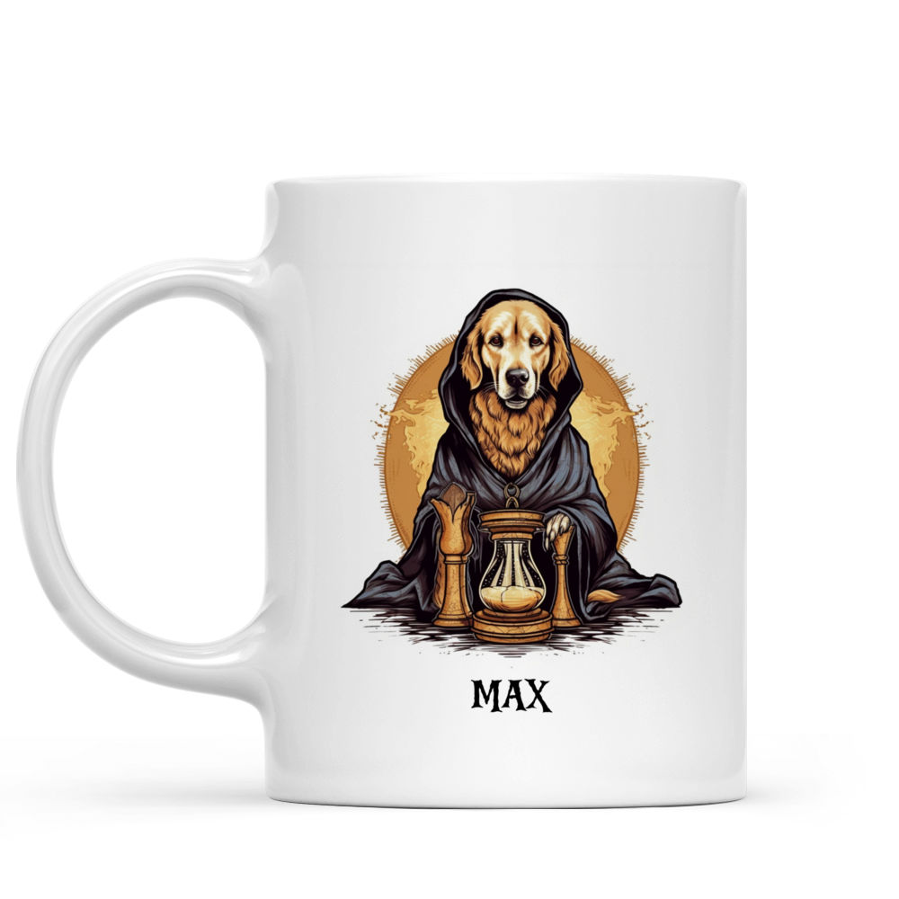 Halloween Dog Mug - Golden Retriever Grim Reaper Dog with Hourglass - Mug_1