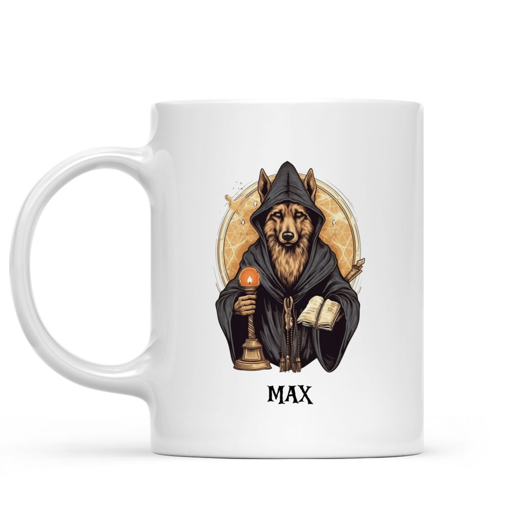 Halloween Dog Mug - Halloween German Shepherd Dog Grim Reaper with Hourglass - Mug_1