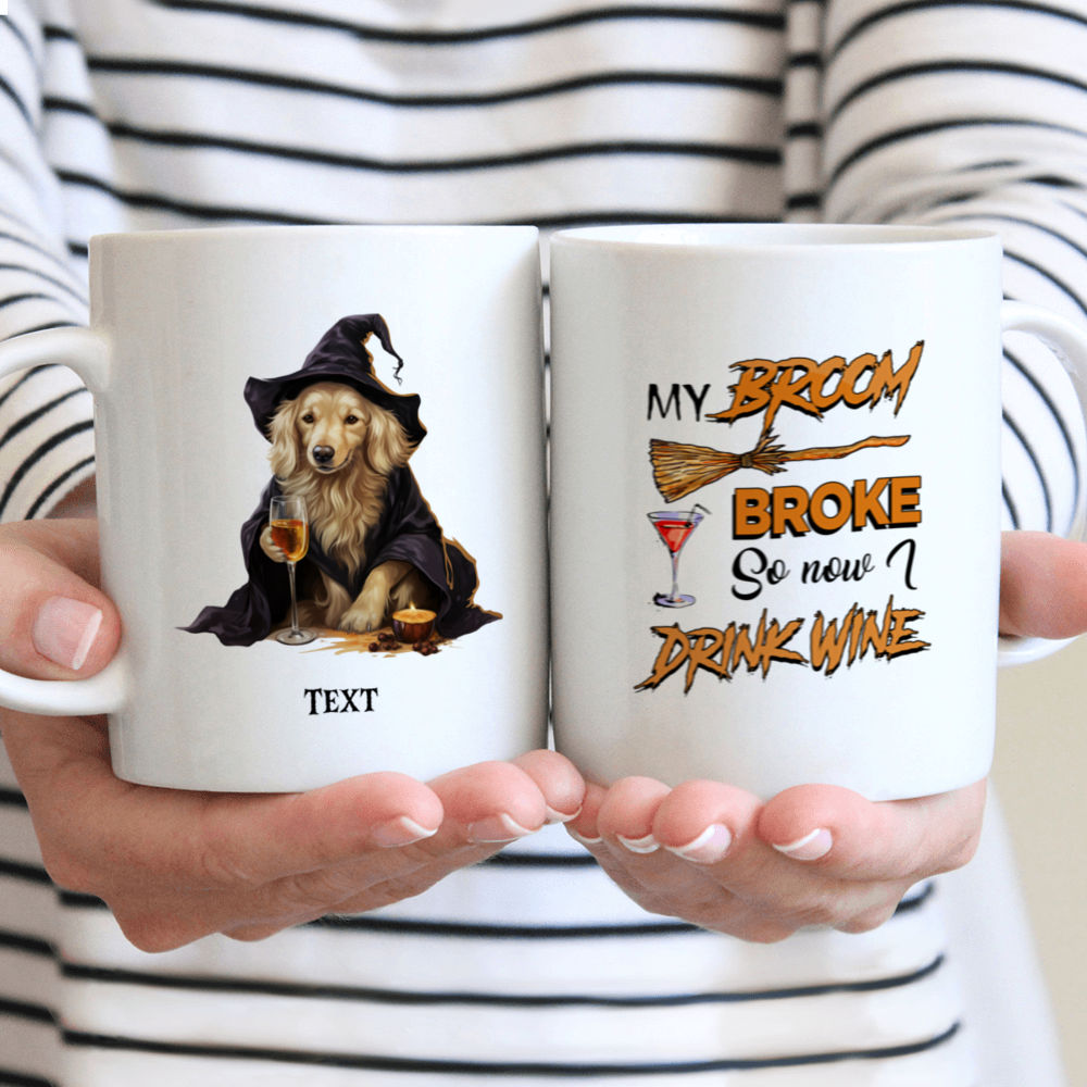 Halloween Dog Mug - Sassy Golden Retriever Witch Drinking Dog Mug Halloween Costume - Mug