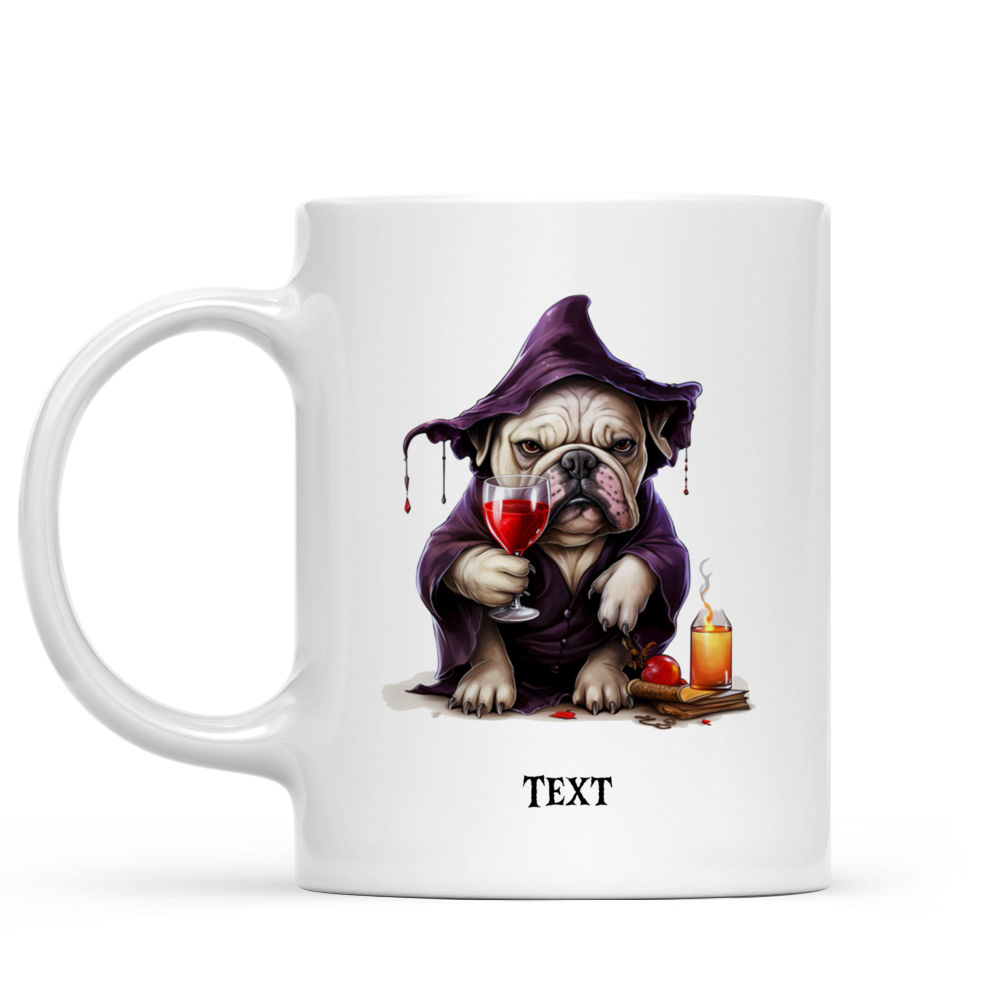 Halloween Dog Mug - Sassy Bulldog Witch Drinking Dog Mug Halloween Costume - Mug_1