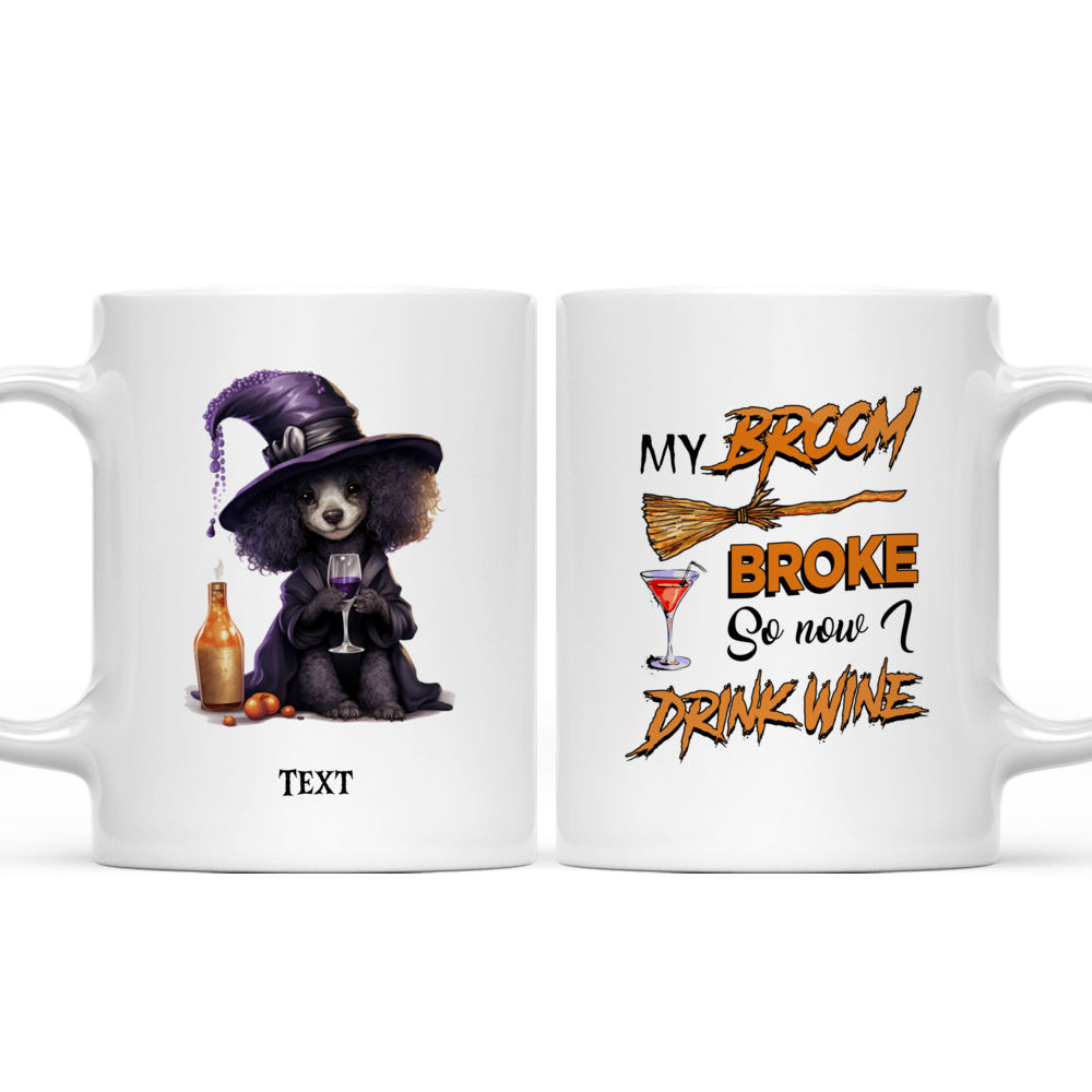 Halloween Dog Mug - Sassy Poodle Witch Drinking Dog Mug Halloween Costume - Mug_3