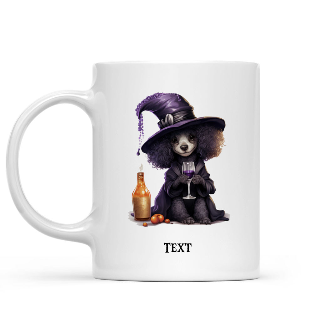 Halloween Dog Mug - Sassy Poodle Witch Drinking Dog Mug Halloween Costume - Mug_1