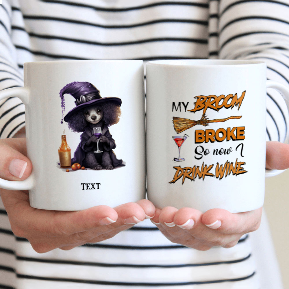 Halloween Dog Mug - Sassy Poodle Witch Drinking Dog Mug Halloween Costume - Mug