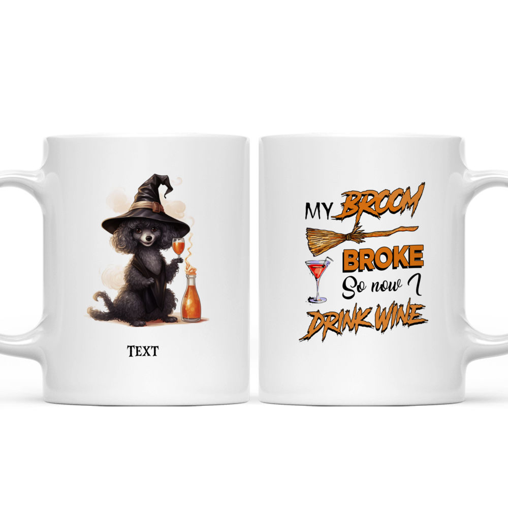 Fantasy Poodle Witch Drinking Coffee Halloween Dog Mug
