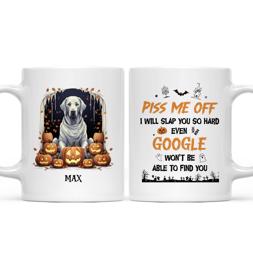 Halloween Dog Mug - Halloween Labrador Retriever Dog with Patterned Pumpkins - Mug_3