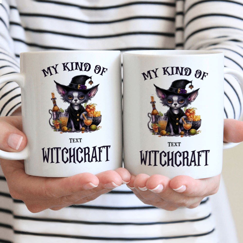 Halloween Dog Mug - Sassy Chihuahua Witch Drinking Cocktail Halloween Dog - Mug