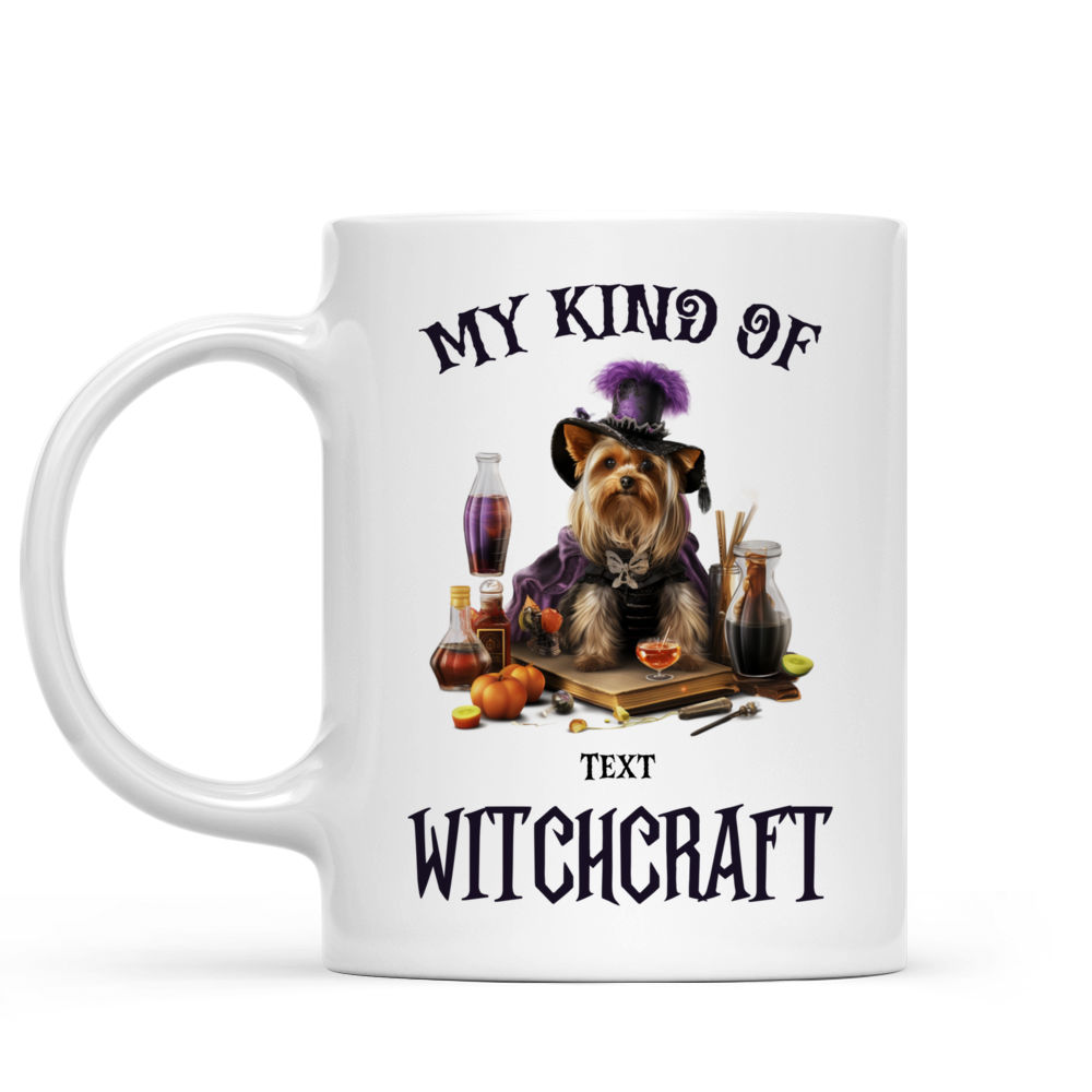 Halloween Dog Mug - Sassy Yorkshire Terrier Witch Drinking Cocktail Halloween Dog - Mug_1