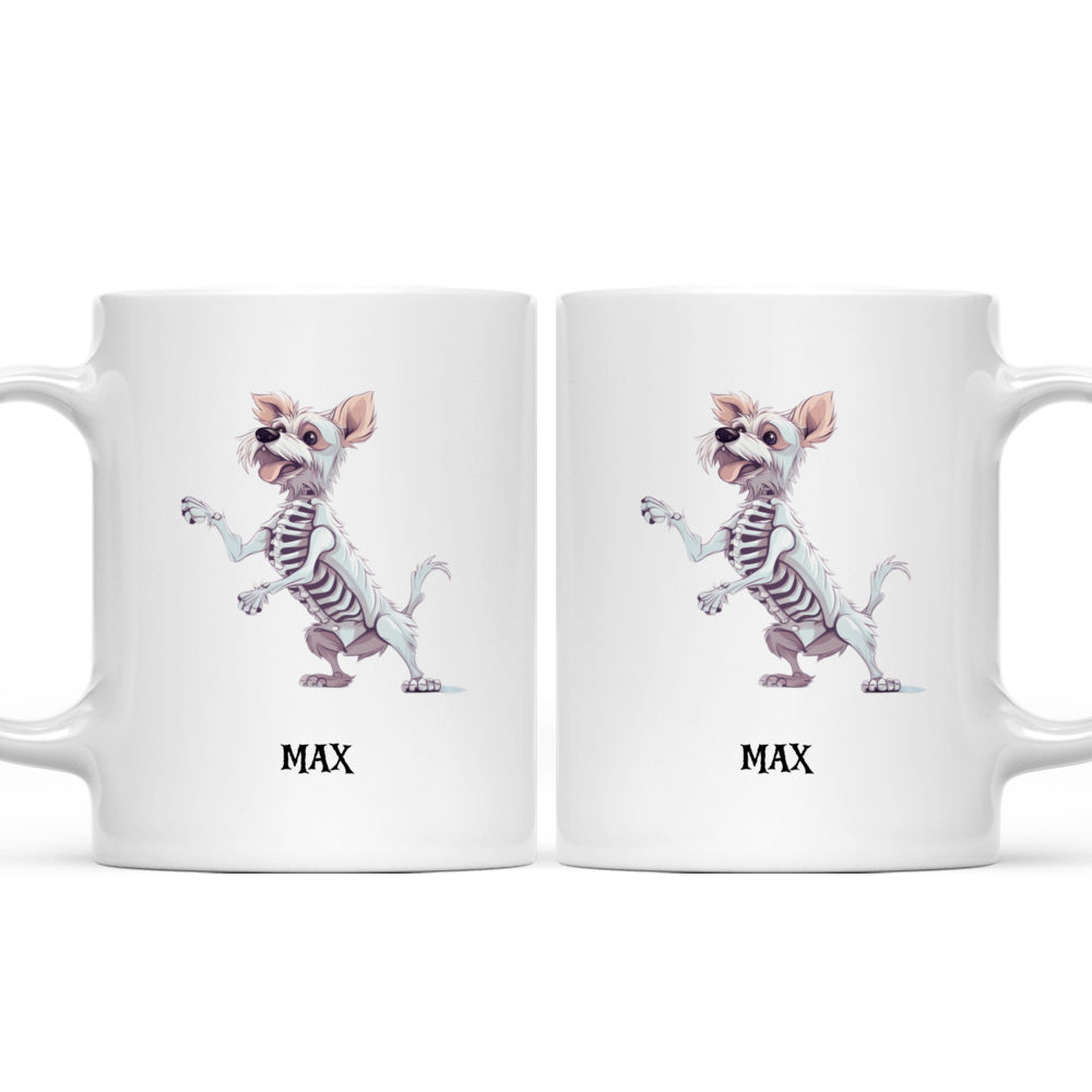 Halloween Dog Mug - Minimal Happy Yorkshire Terrier Dog Skeleton Halloween Mug - Mug_3