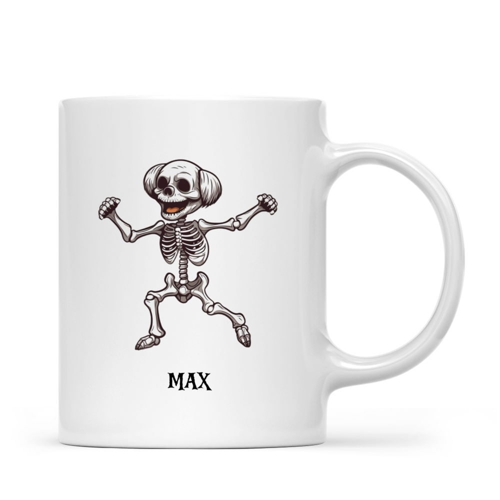 Set of 2 White Ceramic Dancing Skeletons 20-ounce Coffee Mugs