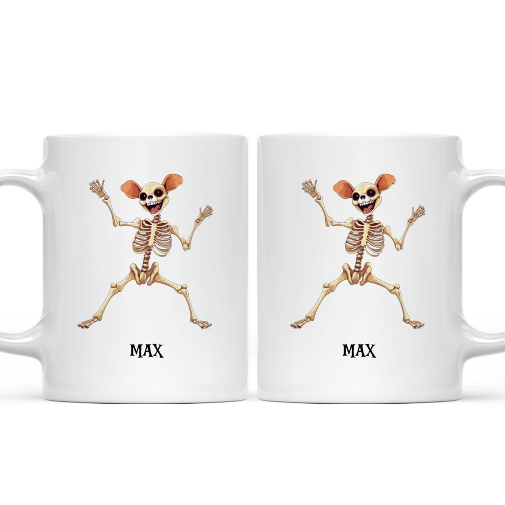 Halloween Dog Mug - Minimal Chihuahua Dog Skeleton Dancing Halloween Mug - Mug_3