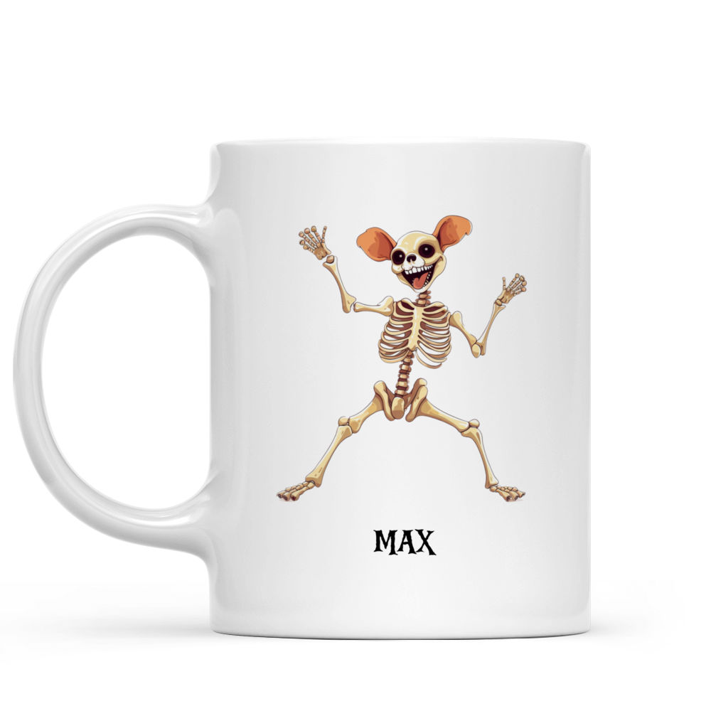 Halloween Dog Mug - Minimal Chihuahua Dog Skeleton Dancing Halloween Mug - Mug_1