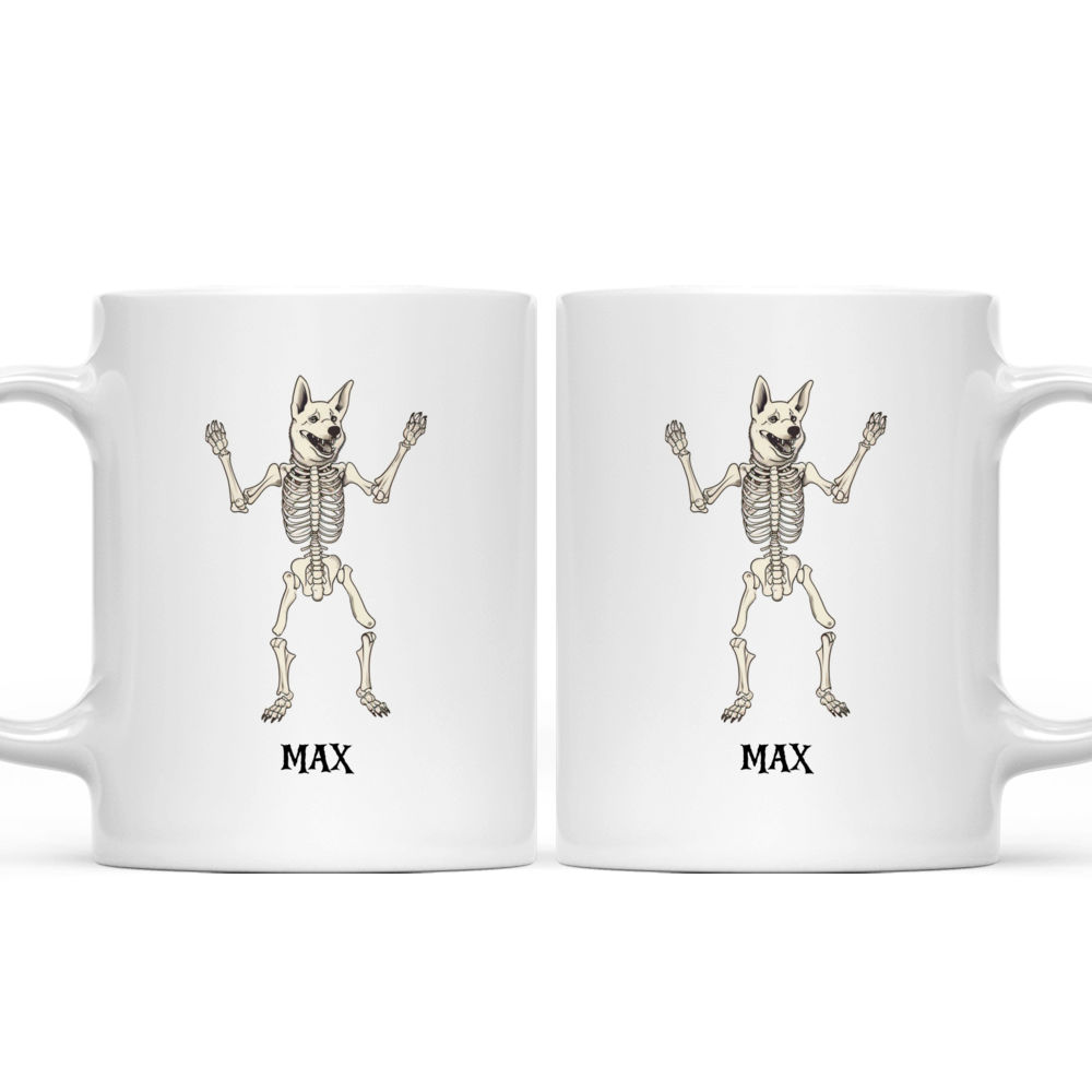 Halloween Dog Mug - Minimal German Shepherd Dog Skeleton Dancing Halloween Mug - Mug_3